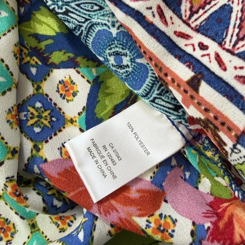 ✨NWT- Cynthia Rowley Floral Boho Pattern Patchwork 3/4 Sleeves Button Down 2X - Picture 8 of 9